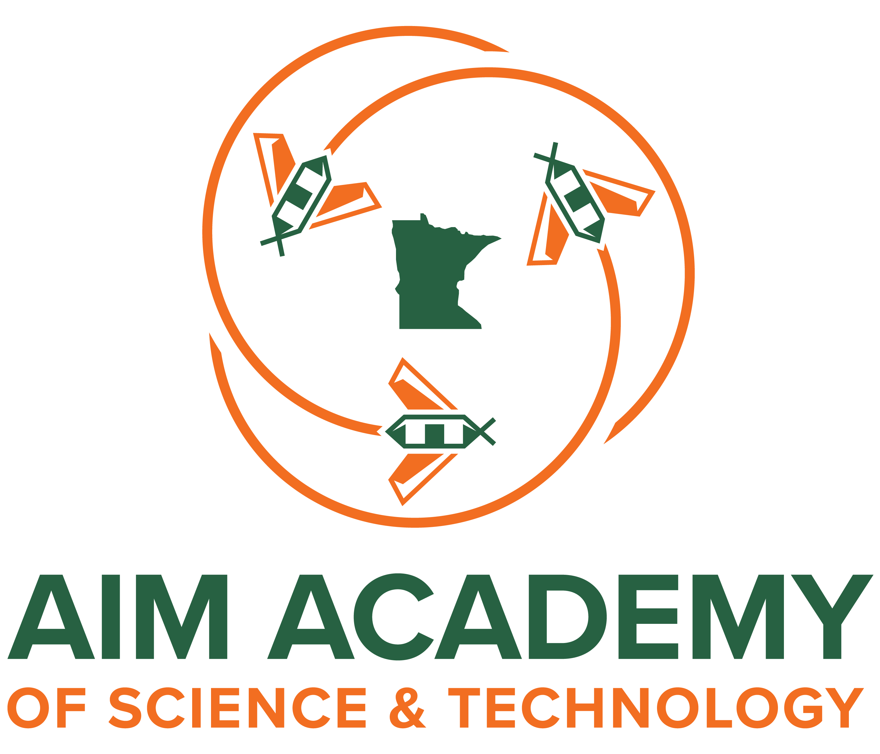 Aim Academy of Science & Technology logo.